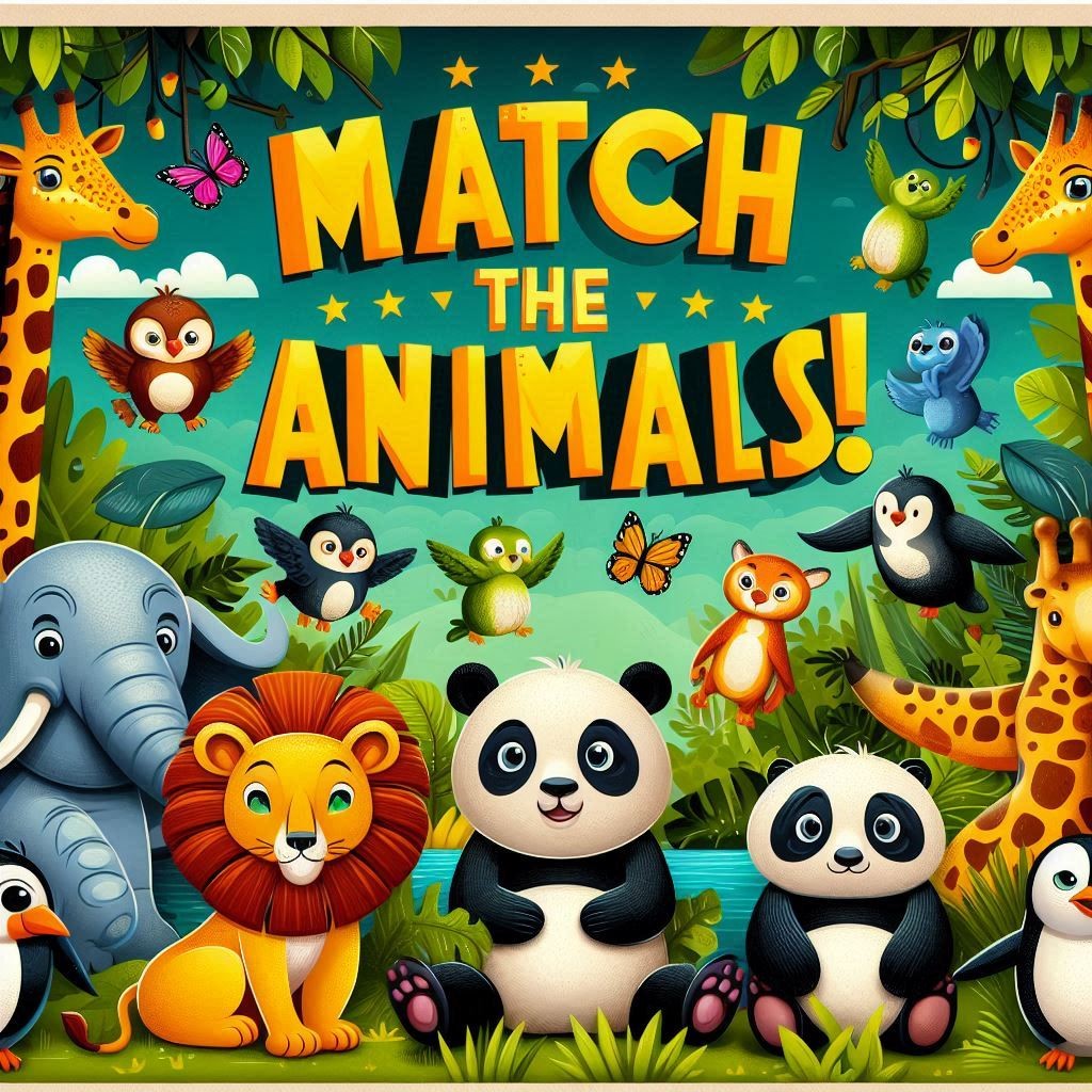 A Poster of Animal Matching Game